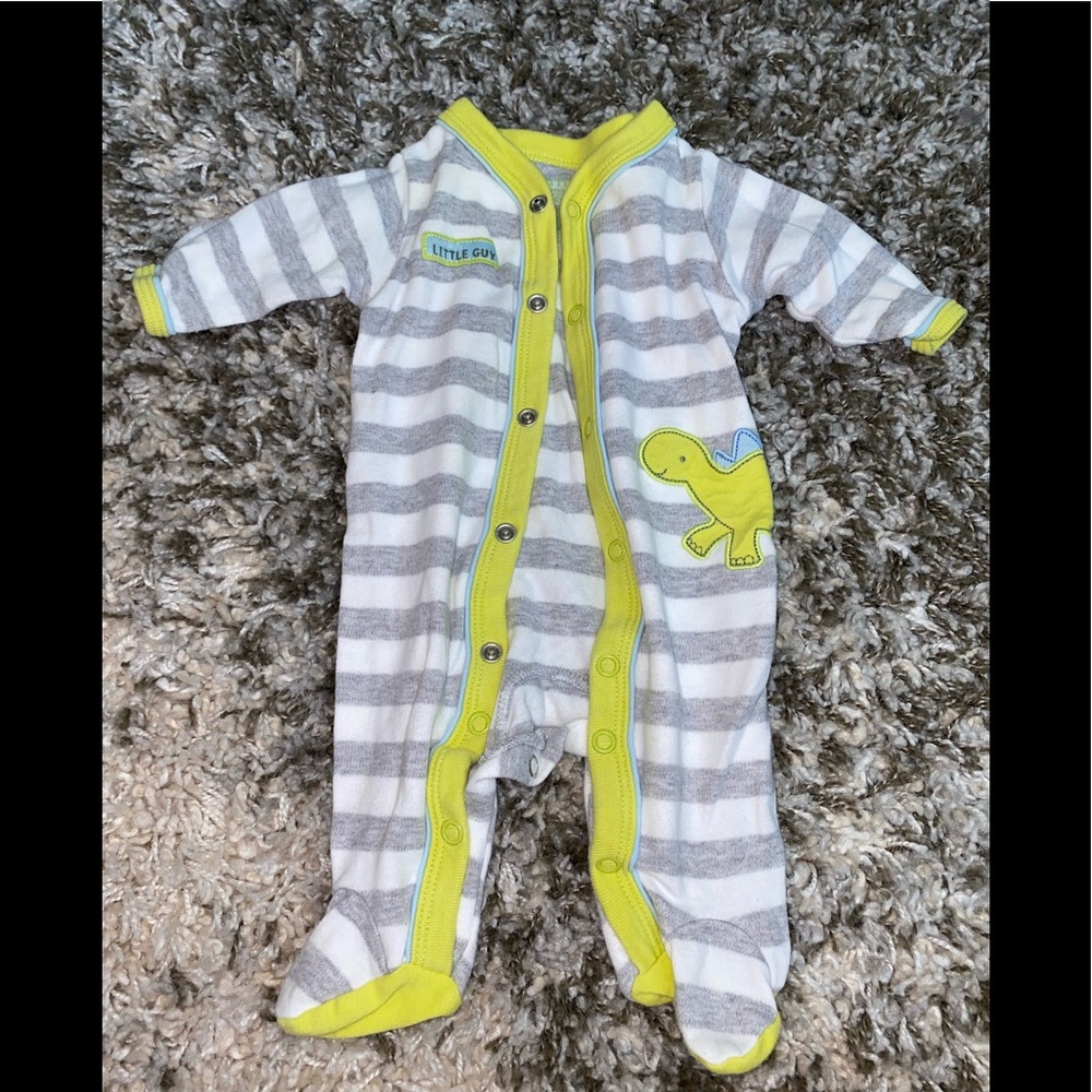 Carters dinosaur striped Footie pajamas
